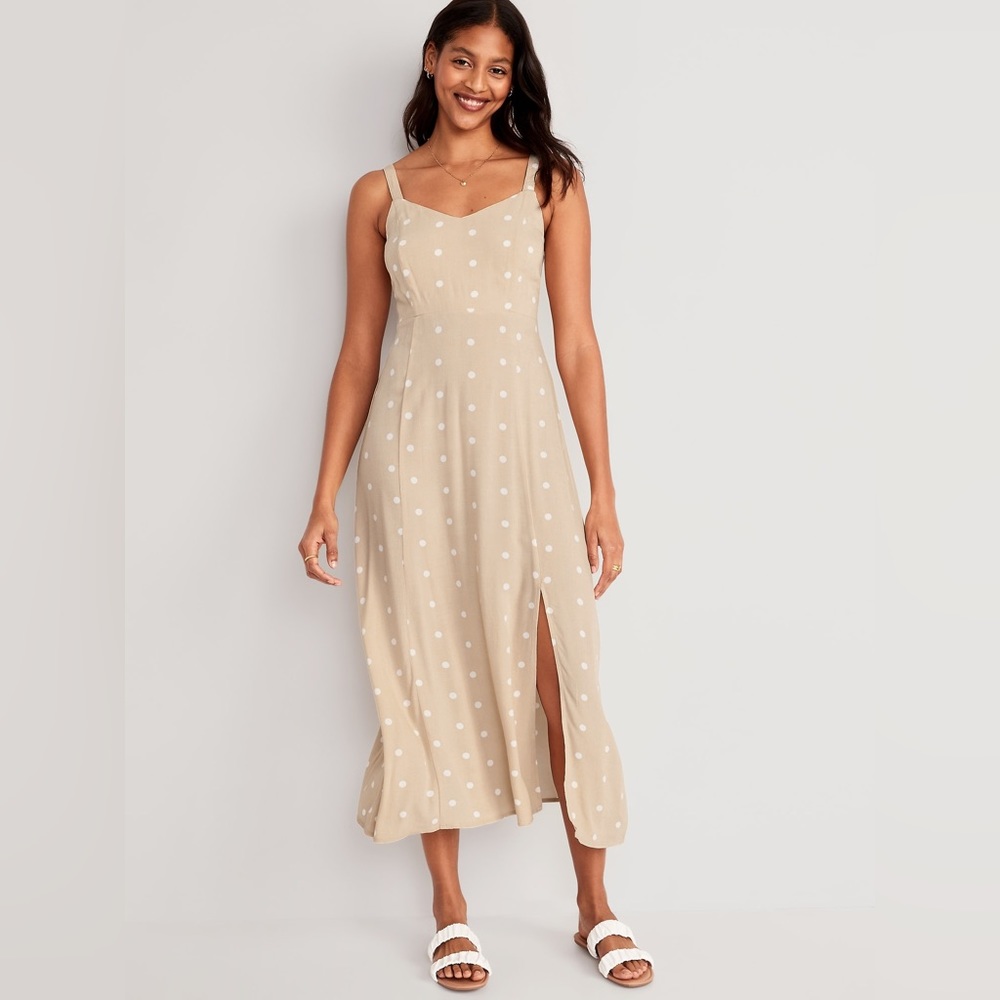NWT Old Navy Women’s Polka-Dot Smocked Maxi Slip Dress (S)